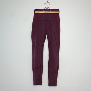 Burgundy Lululemon Hugh Waisted Leggings
